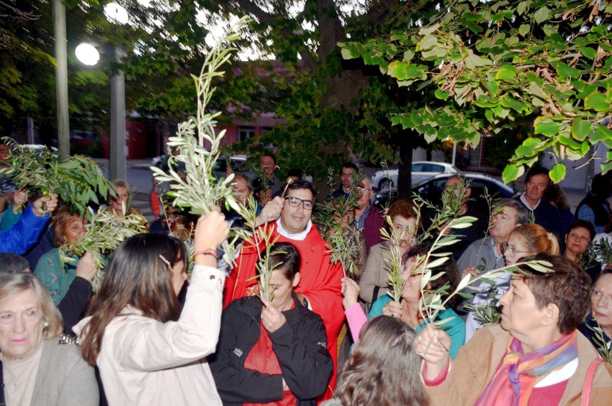 La feligresía católica aclamó a Jesús con palmas y ramos de olivos